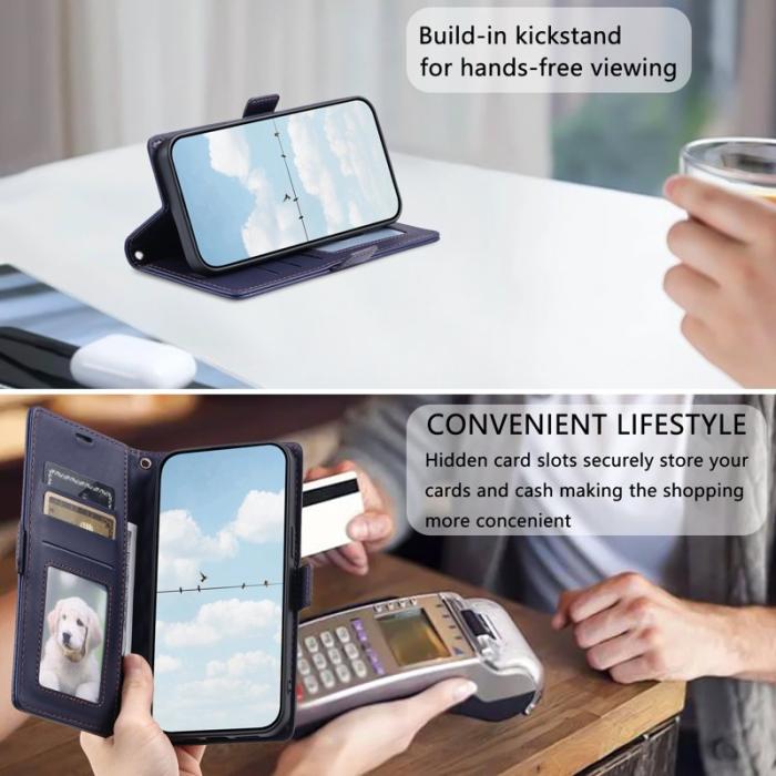 OEM - Samsung Galaxy S26/S26 Pro Plånboksfodral Konstläder Rhombus - Blå
