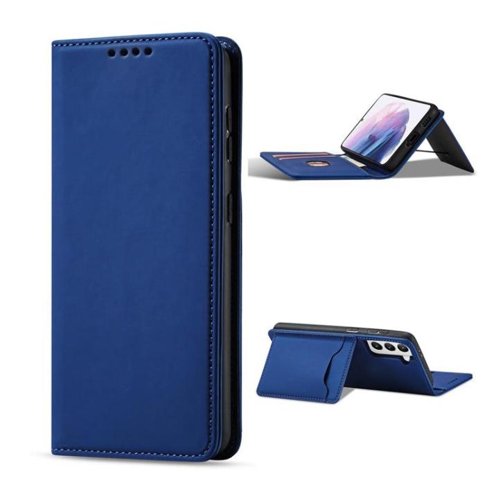 OEM - Galaxy S22 Plus Plånboksfodral Magnet Stand - Blå