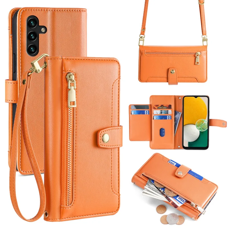 Galaxy A13 5G Plånboksfodral Konstläder - Orange (Orange) | 2353 | AlltMobil