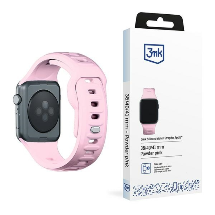 3mk Apple Watch (38/40/41mm) Armband Silikon - Powder Pink | 5123 | AlltMobil
