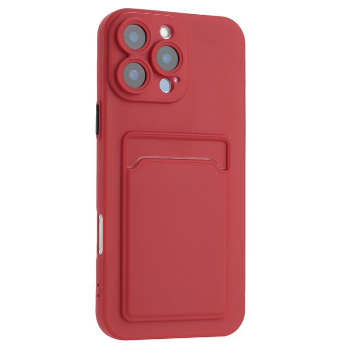 A-One Brand - iPhone 16 Pro Mobilskal Korthållare TPU - Hagtornsröd