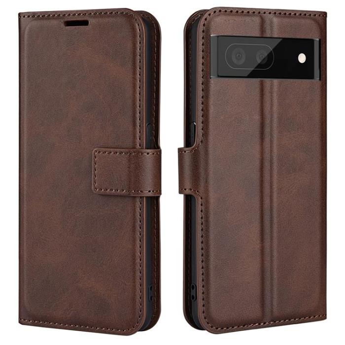 A-One Brand - Google Pixel 6a Plånboksfodral Magnetic Folio Flip - Mörkbrun