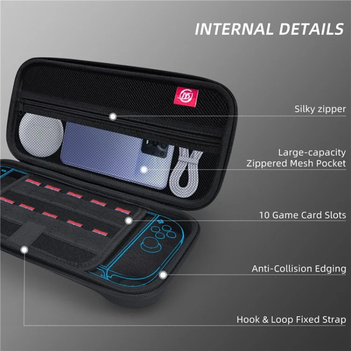 JYS - JYS Nintendo Switch 2 Bärväska för Konsol med Spelkortplatser - Svart