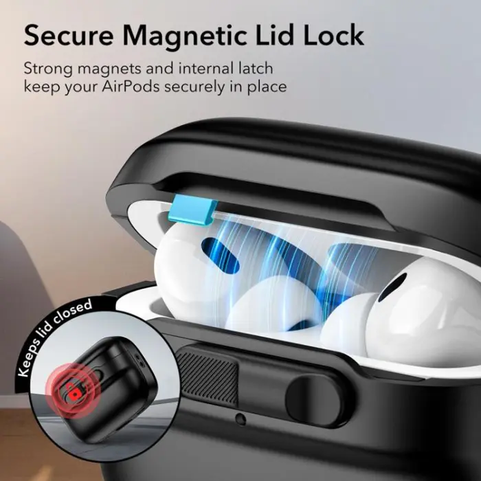 ESR - ESR Airpods Pro 1/2 Skal Magsafe Pulse Halolock - Svart