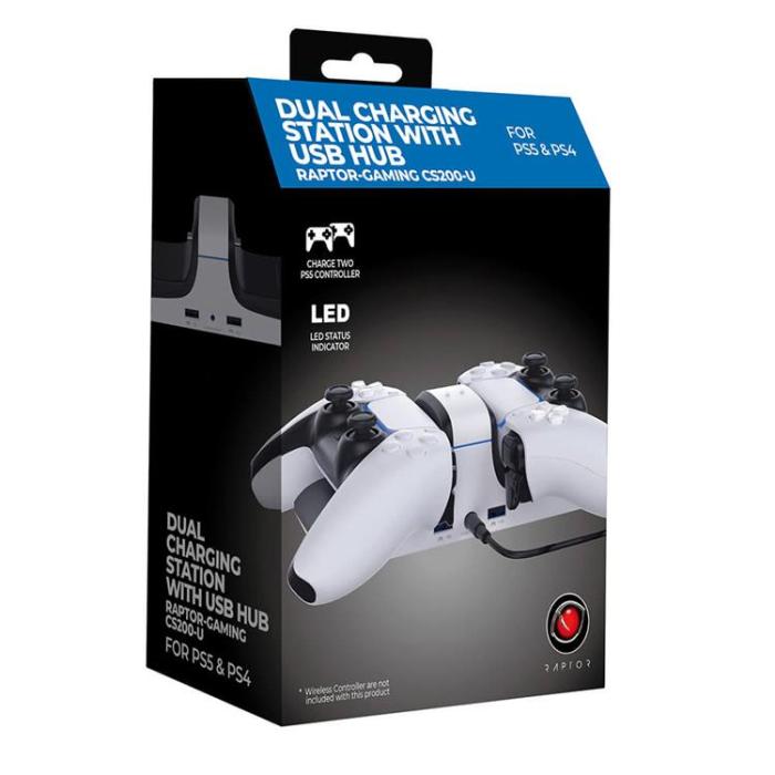 Raptor - RAPTOR Laddare för Handkontroll Dual PS4 / PS5
