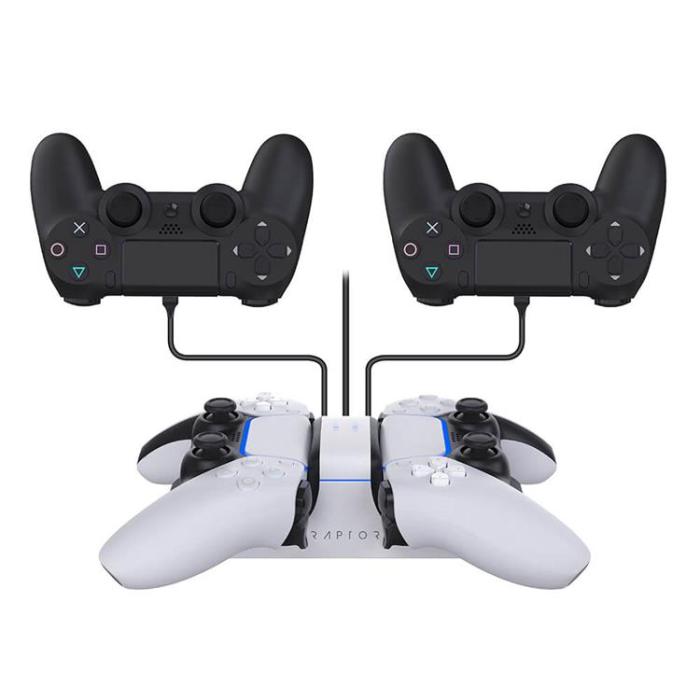 Raptor - RAPTOR Laddare för Handkontroll Dual PS4 / PS5
