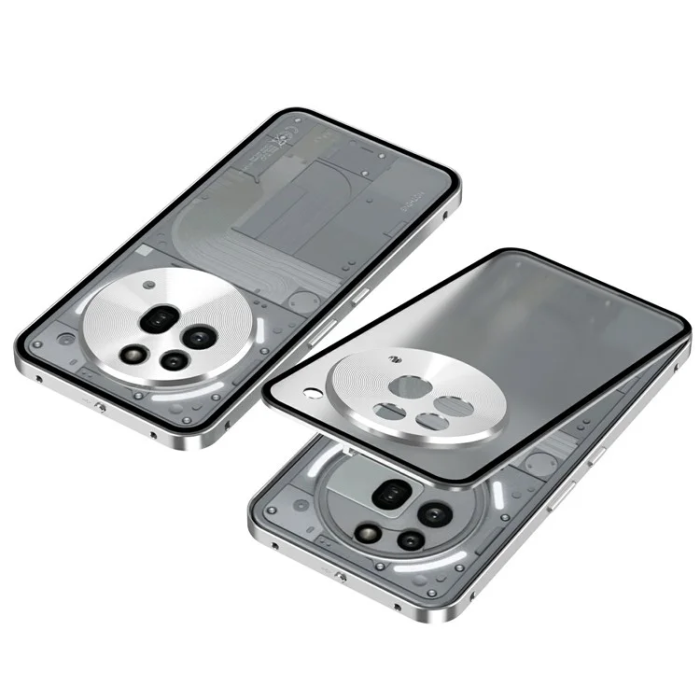 A-One Brand - Nothing Phone (3a) Pro Mobilskal Pop-Up Snap Lock - Silver