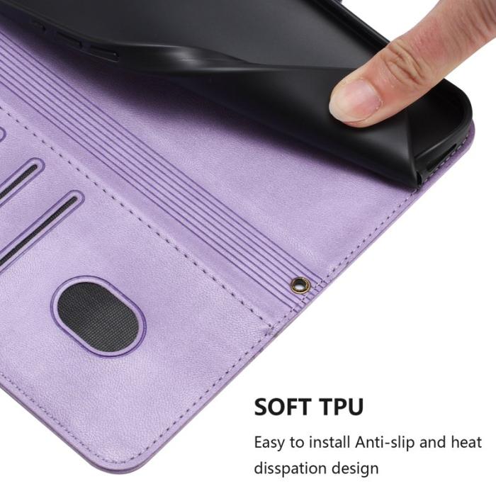 OEM - Samsung Galaxy A37 Plånboksfodral Konstläder Retro Textur - Lila