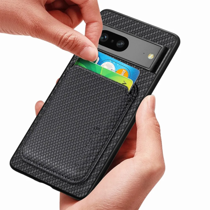 Taltech - Google Pixel 7A Mobilskal Korthållare Detachable - Svart