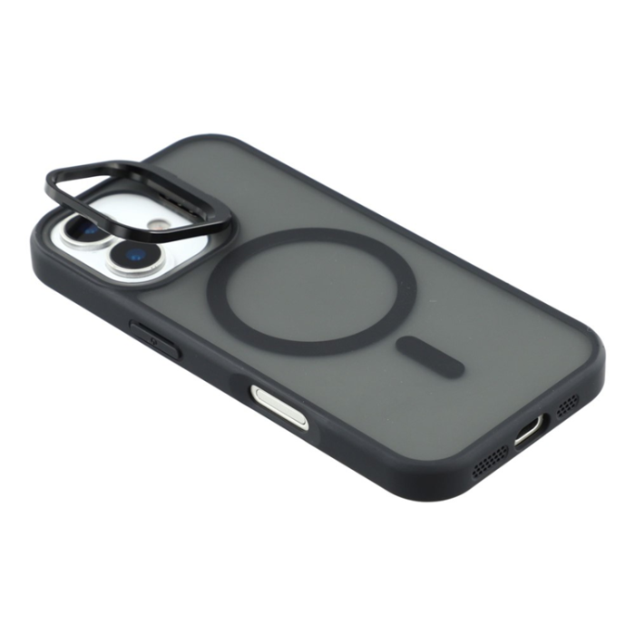 A-One Brand - iPhone 17 Mobilskal MagSafe Lins Kickstand - Titansvart