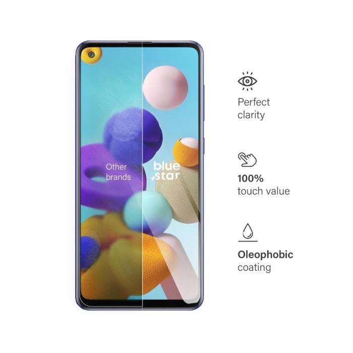 Blue Star - Blue Star Härdat Glas Skärmskydd till Samsung Galaxy A21s