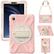 A-One Brand - Galaxy Tab A9 Skal Kickstand Handrem Med Axelrem - Rosa