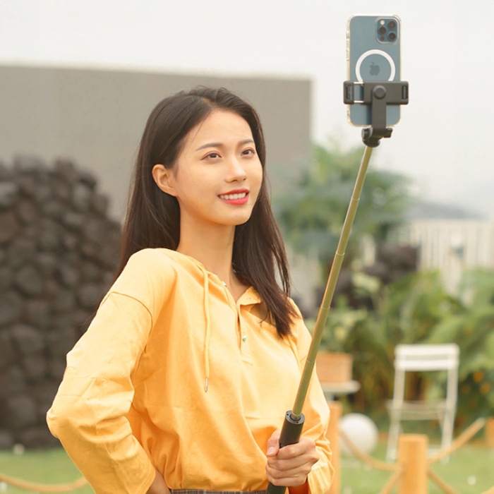 OEM - Selfiestick Teleskopstativ 1m med Telefonhållare - Svart