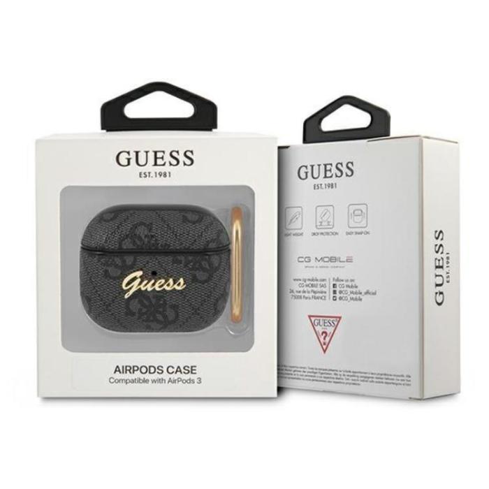 Guess - Guess AirPods 3 Skal Script Metall Collection - Grå