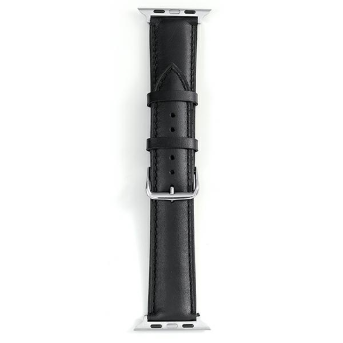 Beline - Beline Apple Watch (42/44/45/49mm) Armband Läder - Svart