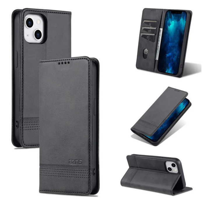 AZNS - AZNS iPhone 15 Plus Plånboksfodral - Svart