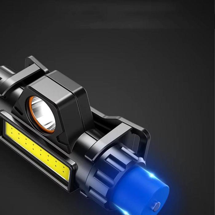 OEM - 4in1 Huvud Ficklampa LED med Magnet och Batteri - Svart