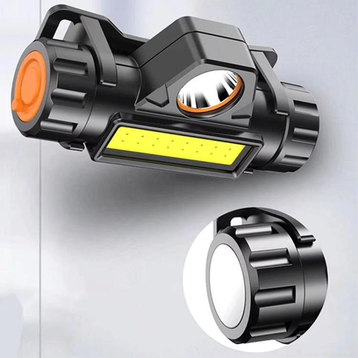 OEM - 4in1 Huvud Ficklampa LED med Magnet och Batteri - Svart