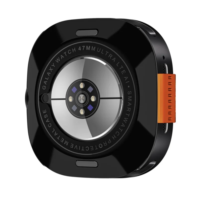 A-One Brand - Metallskal För Galaxy Watch Ultra 47mm (2025) - Svart/Orange