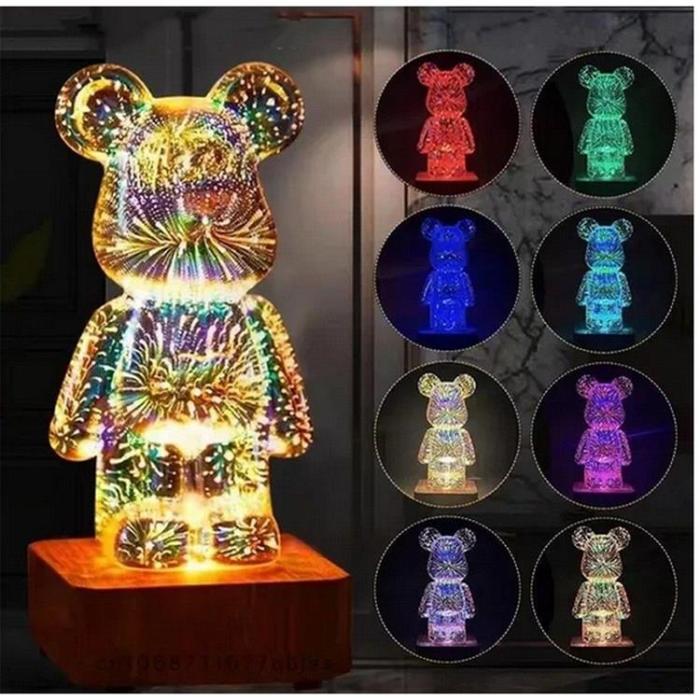 OEM - Bordslampa LED 3D BEAR Art Deco standing L3GFBD
