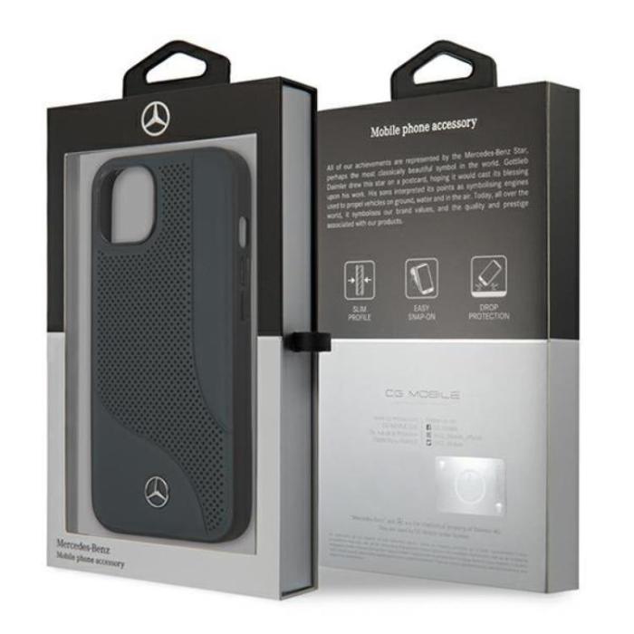 Mercedes - Mercedes iPhone 13 Mini Skal Läder - Marinblå