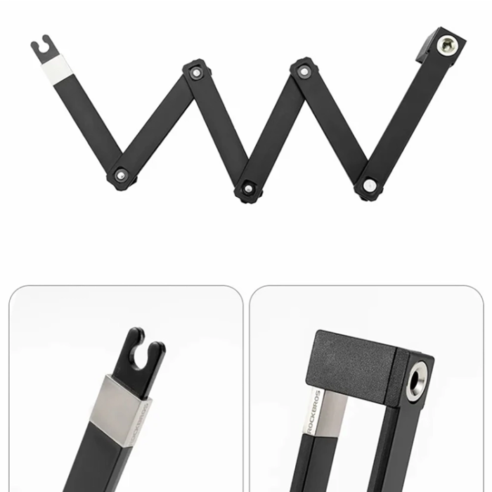 Rockbros - Rockbros Hoppbart Cykellås med Nyckel och Handtag 88 cm - Svart