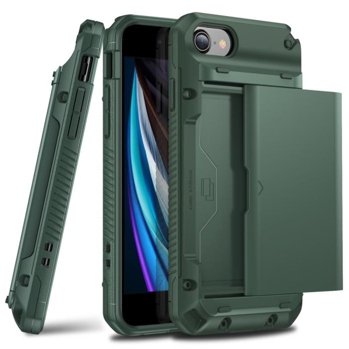 OEM - iPhone 7/8/SE 2020/SE 2022 Skal Med Kortfack - Grön