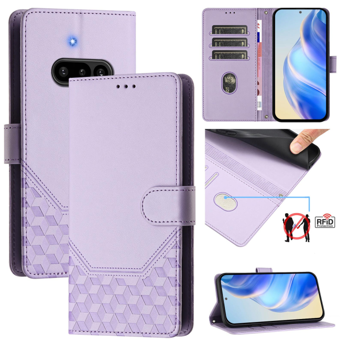 A-One Brand - Nothing Phone (3a) Plånboksfodral Imprinted Honeycomb RFID