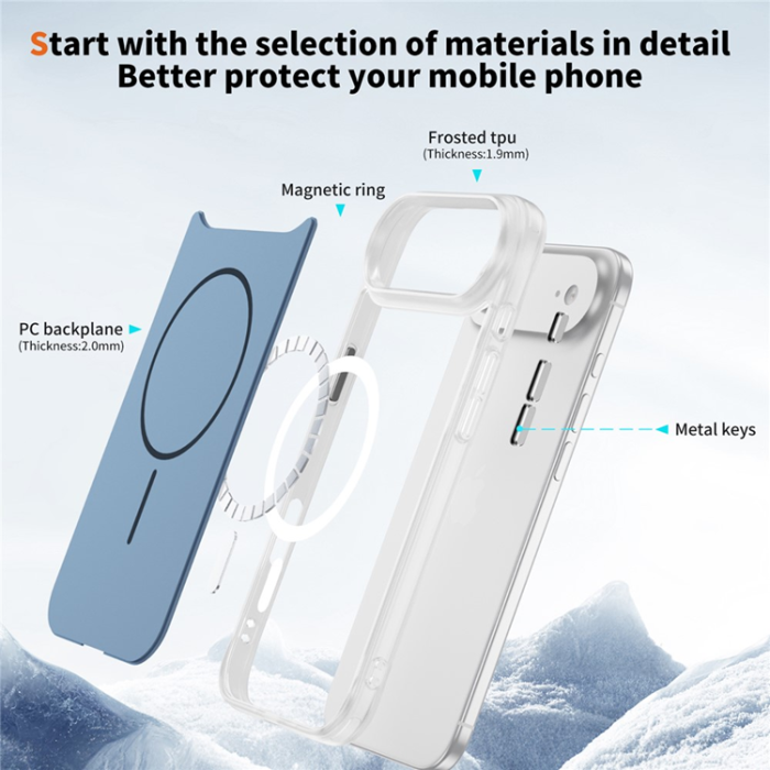 A-One Brand - iPhone Air Mobilskal MagSafe Skin Touch TPU PC - Blå