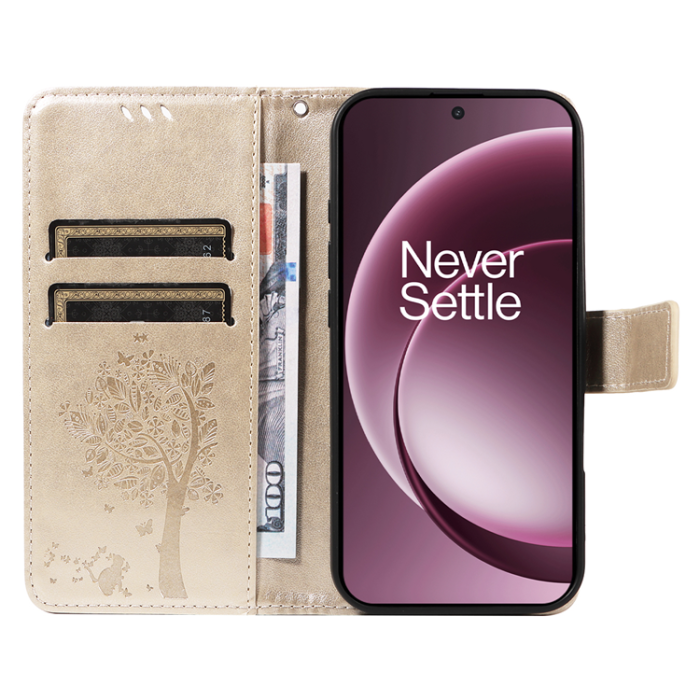 A-One Brand - OnePlus 15 5G Plånboksfodral Cat Tree Pattern Konstläder