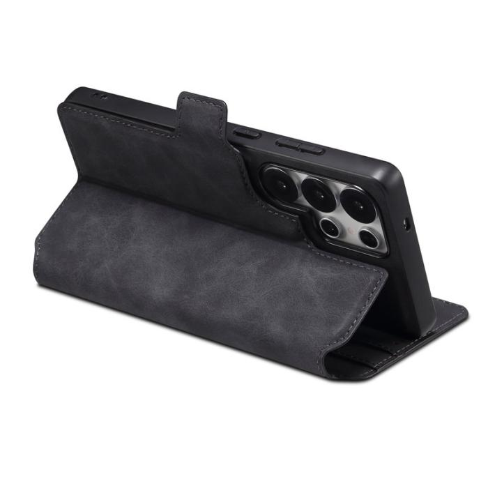 DENIOR - DENIOR B06 Samsung Galaxy S25 Ultra Plånboksfodral Konstläder + TPU Svart
