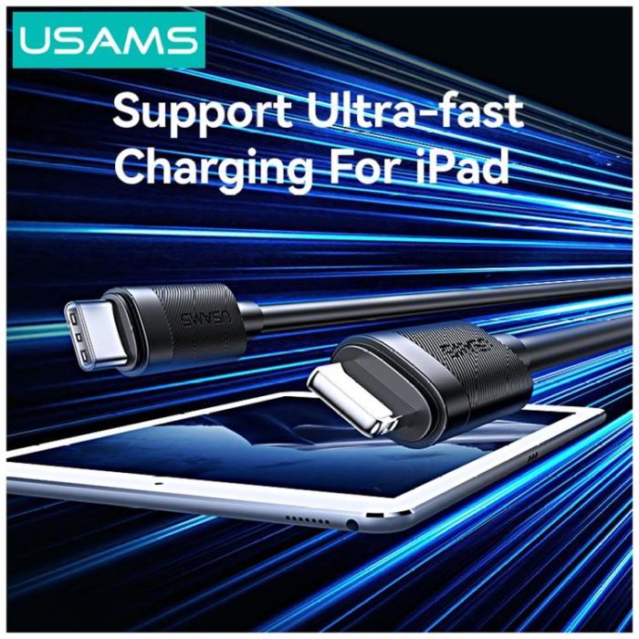 USAMS - USAMS USB-C till Lightning 30W Kabel 1m U94 - Svart