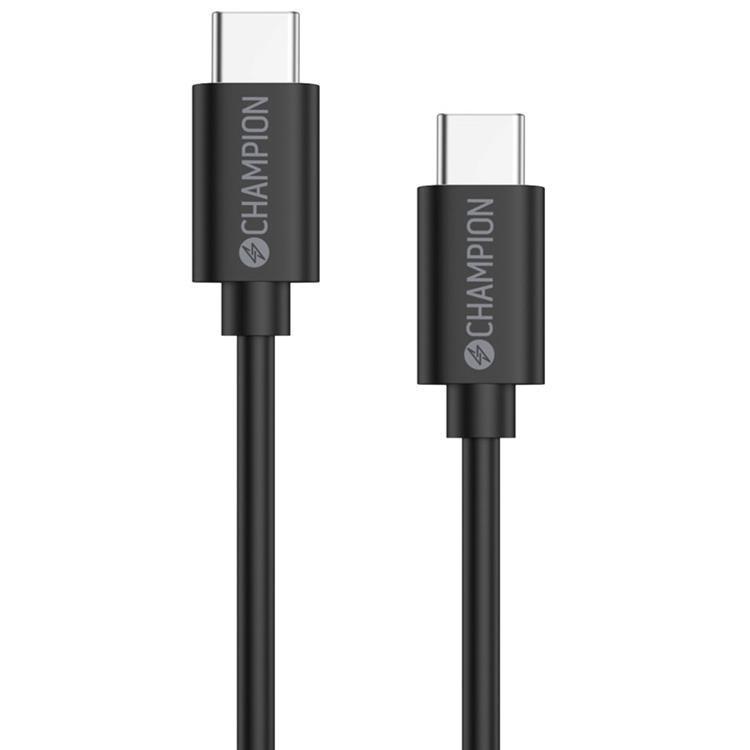 CHAMPION USB-C till USB-C kabel 60W 1m - Svart | 3541 | AlltMobil