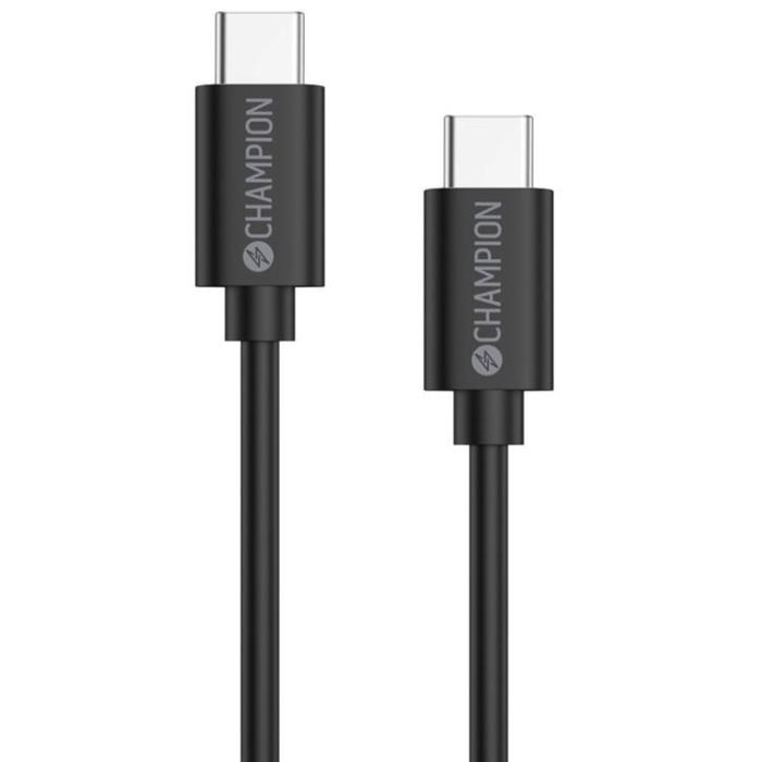 Champion - CHAMPION USB-C till USB-C kabel 60W 1m - Svart