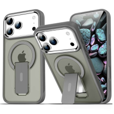 A-One Brand - iPhone 17 Pro Mobilskal MagSafe PC+TPU med Kickstand - Grå