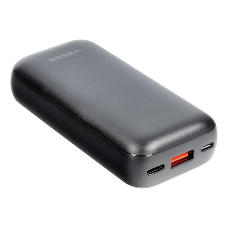 VEGER Powerbank 10000 mAh PD QC 3.0 3A 20W S10 - Svart | 505295 | AlltMobil