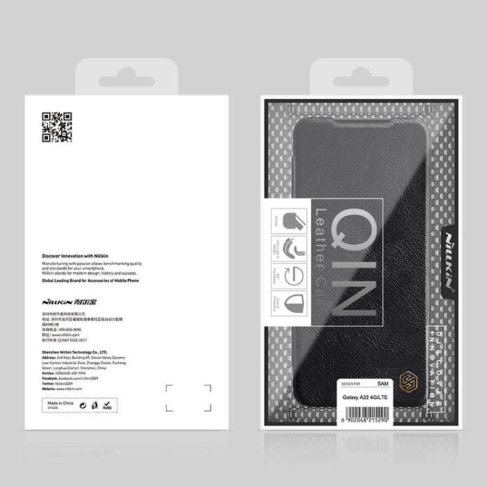 Nillkin - Nillkin Qin Läder Fodral Galaxy A22 4G - Svart