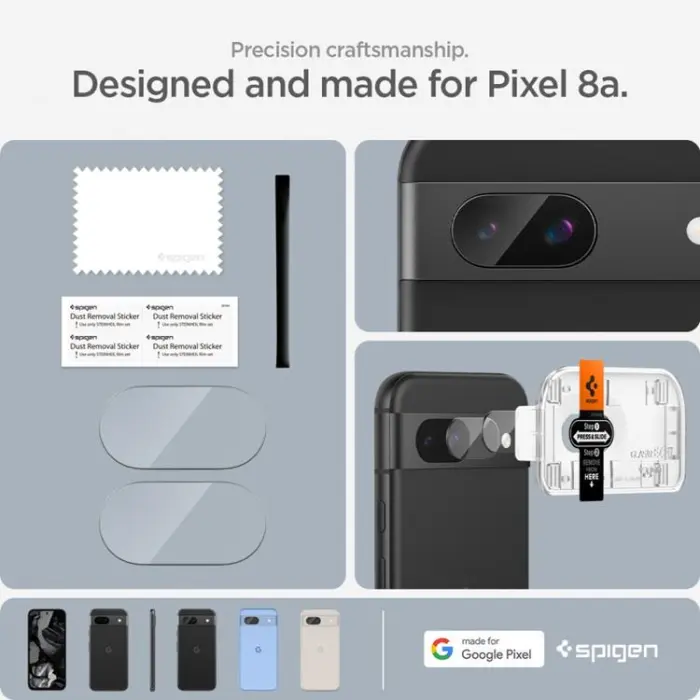 UTGATT - Spigen [2-Pack] Google Pixel 8A Kameralinsskydd Härdat Glas