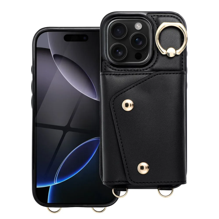 A-One Brand - iPhone 16 Pro Mobilskal Wonder Korthållare - Svart