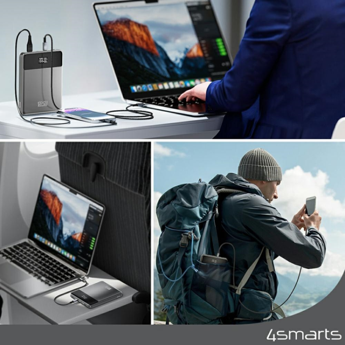 4smarts - 4smarts Powerbank 20000mAh 122.5W Enterprise Slim - Grå