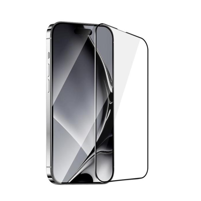 OEM - Galaxy S25 Härdat Glas Skärmskydd Metallram - Svart