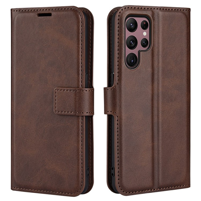 OEM - Galaxy S23 Ultra Plånboksfodral Folio Flip - Brun