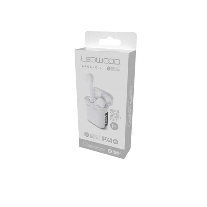 Ledwood - Ledwood In-Ear Hörlur Apollo TWS True Wireless Mic - Vit