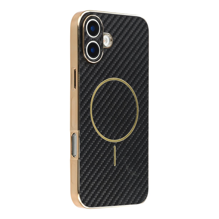 iPhone 17 Mobilskal MagSafe Carbon Fiber Electroplated - Svart | 2353 | AlltMobil