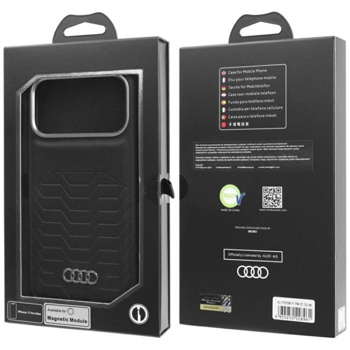 Audi - Audi iPhone 17 Pro Max Mobilskal MagSafe GT Syntetiskt Läder - Svart
