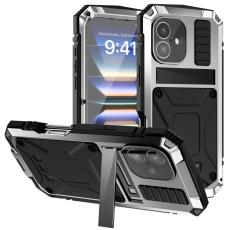 R-JUST - R-JUST Mobilskal till iPhone 16 PC+Silicone+Metal St&auml;ll Silver