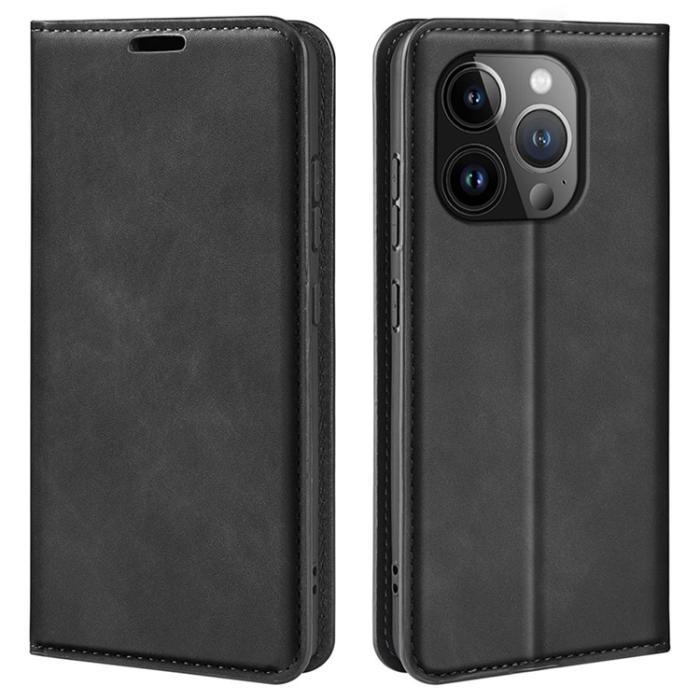 OEM - iPhone 15 Pro Max Plånboksfodral Flip PU-Läder - Svart