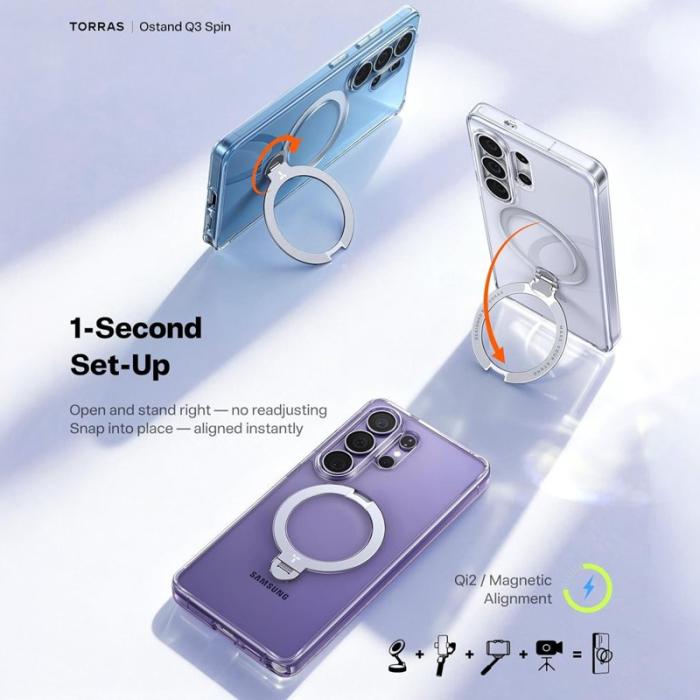 Torras - Torras Mobilskal för Samsung Galaxy S26 Ultra Magnetiskt Kickstand PC + TPU
