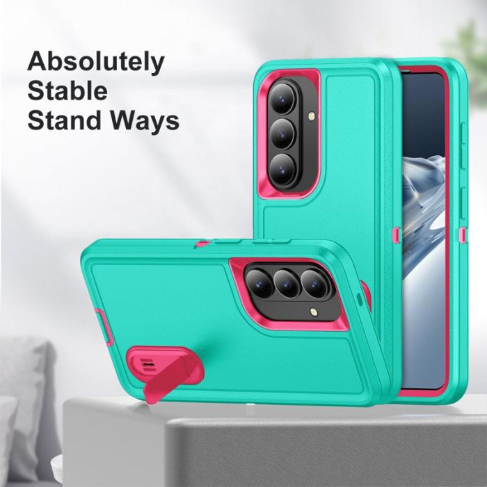 OEM - Mobilskal för Samsung Galaxy S26 Plus PC + Silikon Anti-Drop Kickstand - Cyan