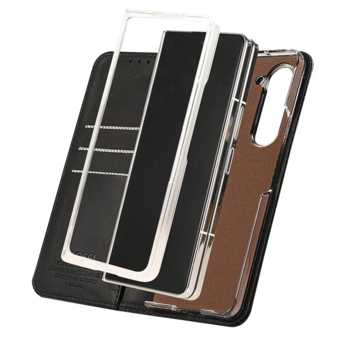 ABEEL - ABEEL Samsung Galaxy Z Fold5 5G Plånboksfodral Konstläder Svart